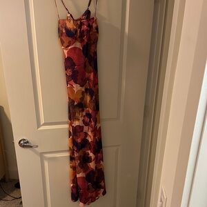 Showpo Vibrant Floral Maxi Dress - Red and Purple
